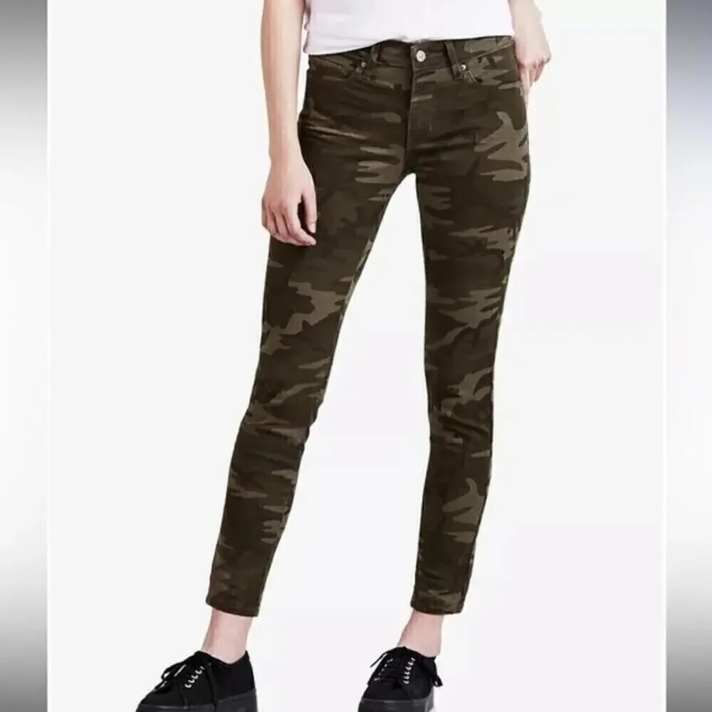 New LEVI'S Women's 711 Skinny Ankle, pants Jeans camo size 00, waist 24